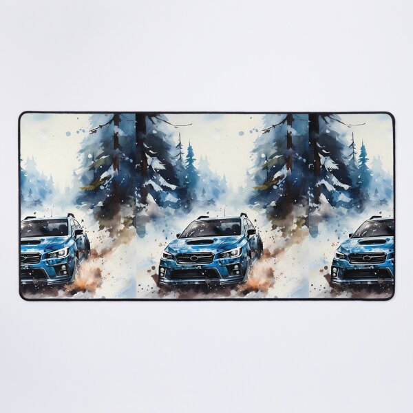 Item preview, Blue Adventure Car Racing Through Snowy Forest Winter Landscape designed and sold by RevUpDesign.