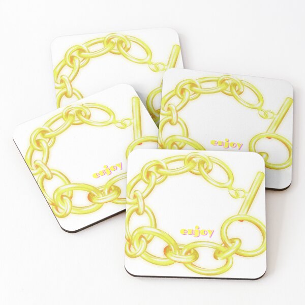 Item preview, Golden Chain Bracelet with “Enjoy” Quote – Vibrant Positive Energy Design designed and sold by TeutaDesings.