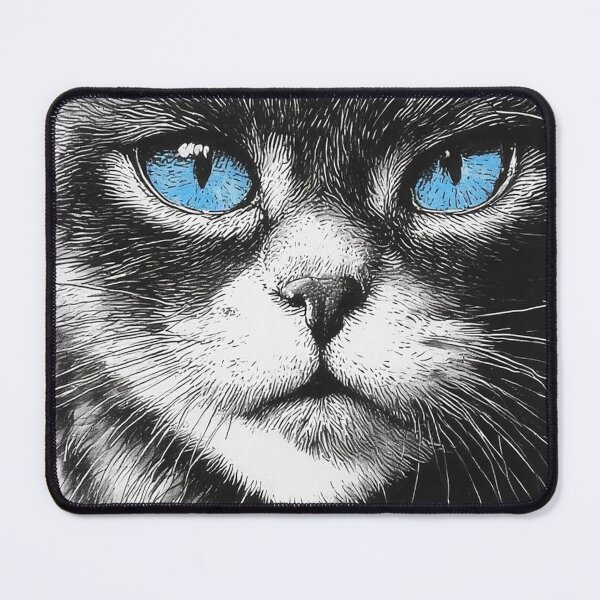 Item preview, Cat face with blue eyes designed and sold by Conteceres.