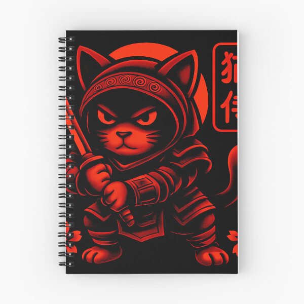 Item preview, Neon Red Battle Pose Fierce Samurai Cat designed and sold by Davidpama.