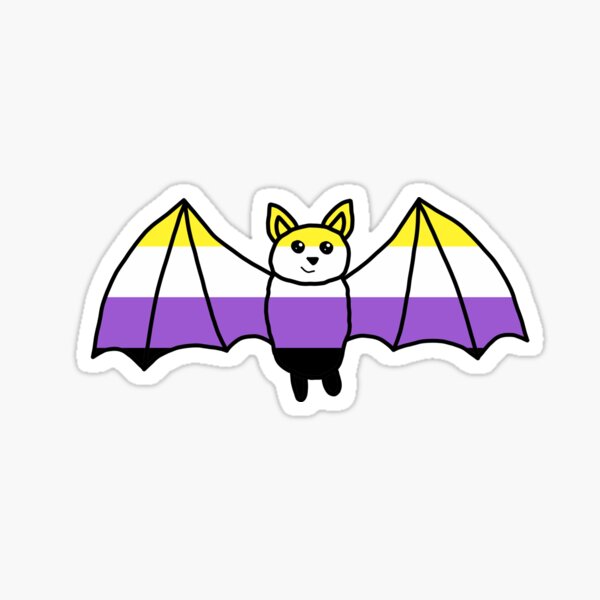 Item preview, Cute Non-binary Pride Flag Bat designed and sold by ChloeCosDesigns.