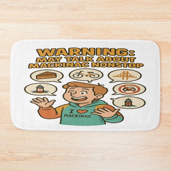 Item preview, WARNING: Mackinac Island Talker – No Cars, Just Fudge & Bikes! designed and sold by Globalcitytees.