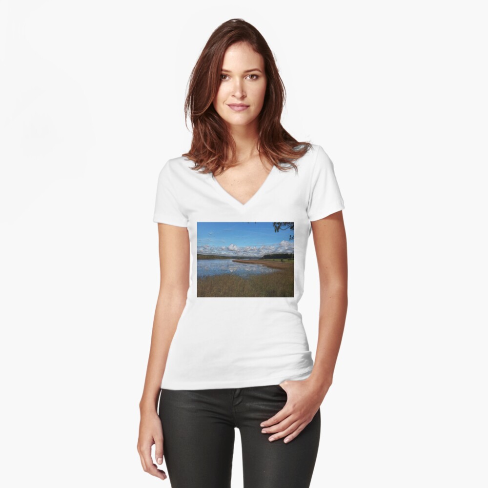 Item preview, Fitted V-Neck T-Shirt designed and sold by bywhacky.
