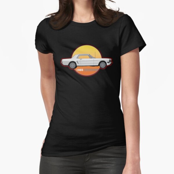 65 White Ford Mustang Fitted T-Shirt