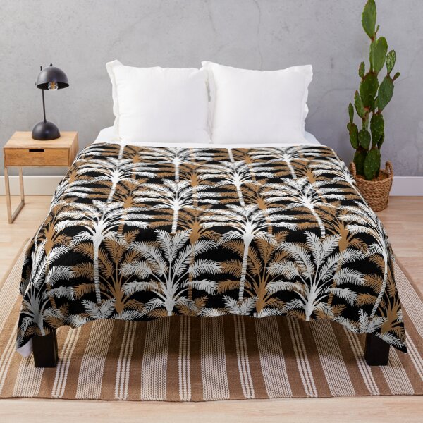 Item preview, Palm Tree Art Deco - Glamorous tropical block print with bronze designed and sold by SaliMontoDesign.