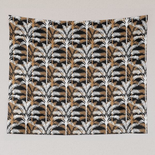 Item preview, Palm Tree Art Deco - Glamorous tropical block print with bronze designed and sold by SaliMontoDesign.