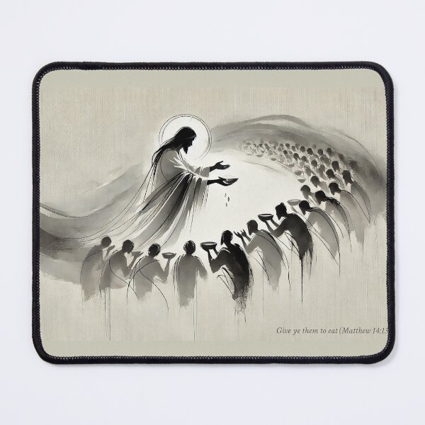 Item preview, Jesus Feeding The 5000, Bible Art designed and sold by MagicByAmos.