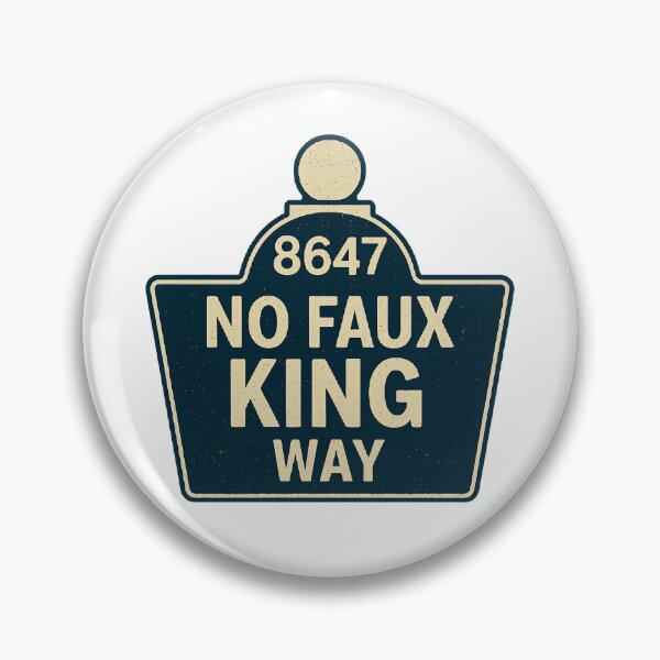 Item preview, No Faux King Way Street Sign – Pro Democracy No King  designed and sold by The Junto Shop.