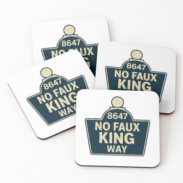 Item preview, No Faux King Way Street Sign – Pro Democracy No King  designed and sold by The Junto Shop.