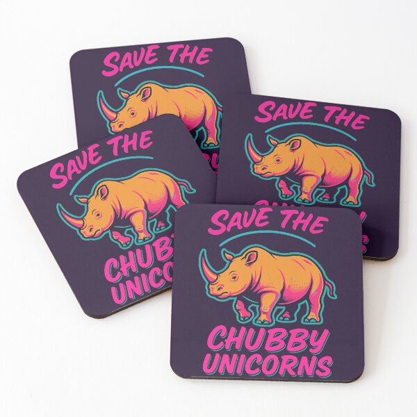 Item preview, Save the Chubby Unicorns – Funny Neon Rhino Conservation Design	 designed and sold by Victor Shadehorn.