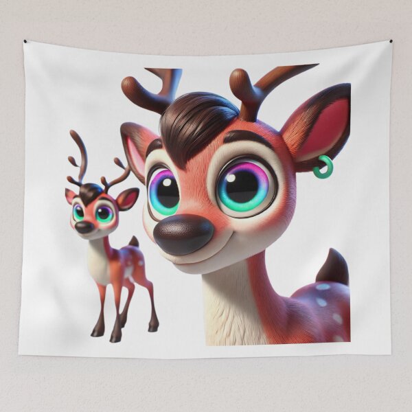 Item preview, Cute Rainbow-Eyed Caribou Friends designed and sold by Sillytoe.