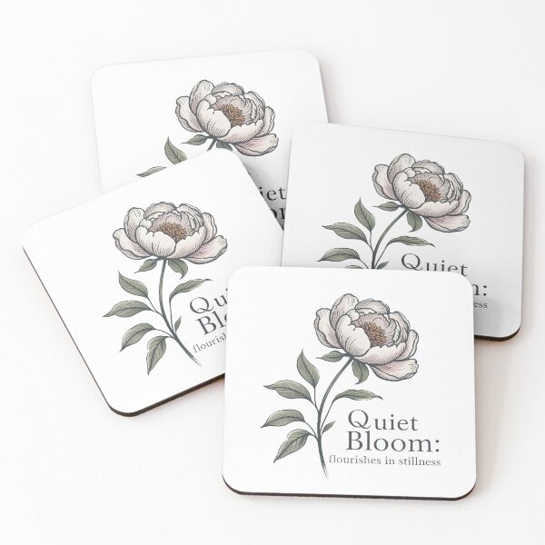 Item preview, Quiet Bloom Flourishes in Stillness Introvert Self Care Mental Health Peony Design designed and sold by AnnDesignStudio.