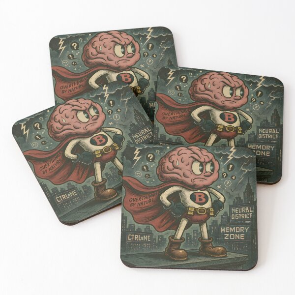 Item preview, Brainman Begins – Retro Overthinking Superhero  designed and sold by Think2Much.
