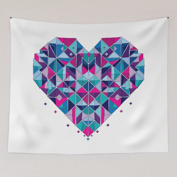 Item preview, Mosaic Heart – A Colorful Geometric Valentine designed and sold by LadyInEverGreen.