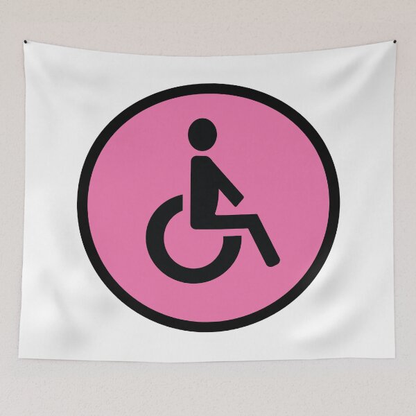 Item preview, Pink Disabled Toilet Restroom Sign designed and sold by SJB8Art.