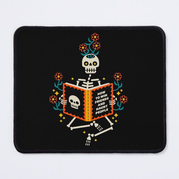 Item preview, How to Win Friends and Haunt People – Funny Skeleton Ghost Book Design designed and sold by musingtreeart.