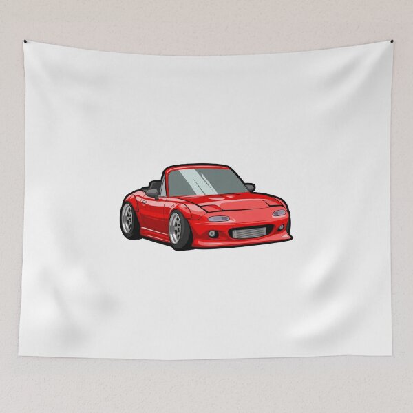 Item preview, Cartoonish Red Widebody Miata – JDM Car Art designed and sold by MonkiFlipp.