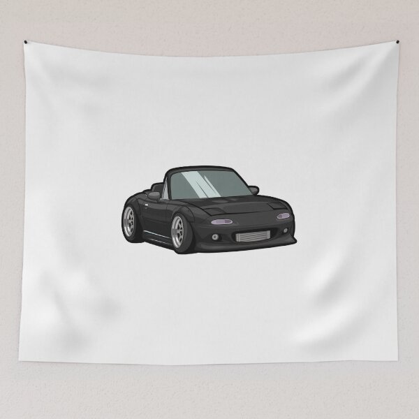 Item preview, Cartoonish Black Widebody Miata – JDM Car Art designed and sold by MonkiFlipp.