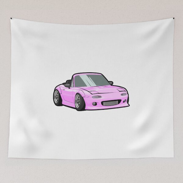 Item preview, Cartoonish Pink Widebody Miata – JDM Car Art designed and sold by MonkiFlipp.