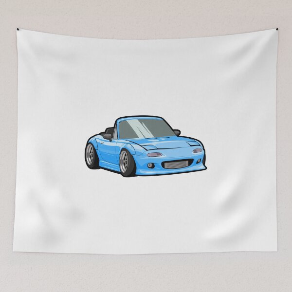 Item preview, Cartoonish Blue Widebody Miata – JDM Car Art designed and sold by MonkiFlipp.