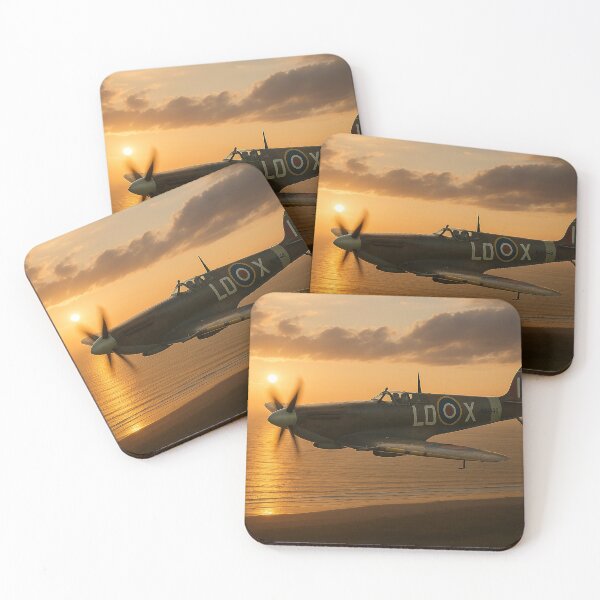 Item preview, Spitfire at Sunset  Supermarine Mk XI Over the Channel Coastline designed and sold by Skyframe Aviation.