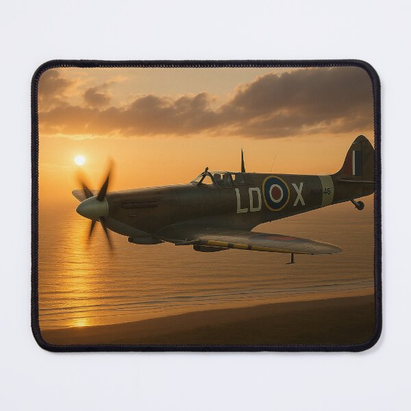Item preview, Spitfire at Sunset Supermarine Mk XI Over the Channel Coastline designed and sold by Skyframe Aviation.