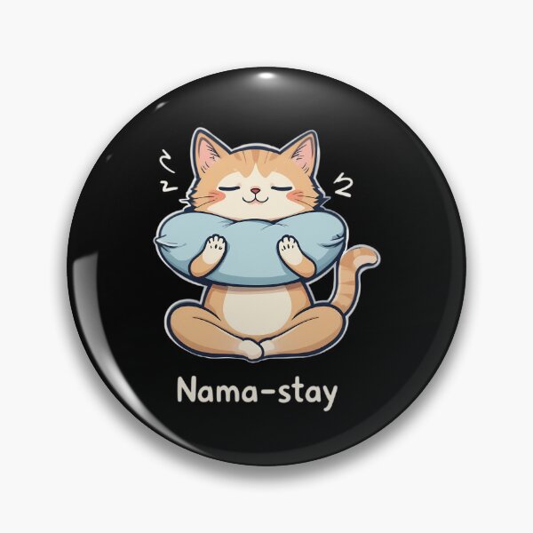 Item preview, Nama-stay Cat Yoga Pillow designed and sold by IndulgentBob.