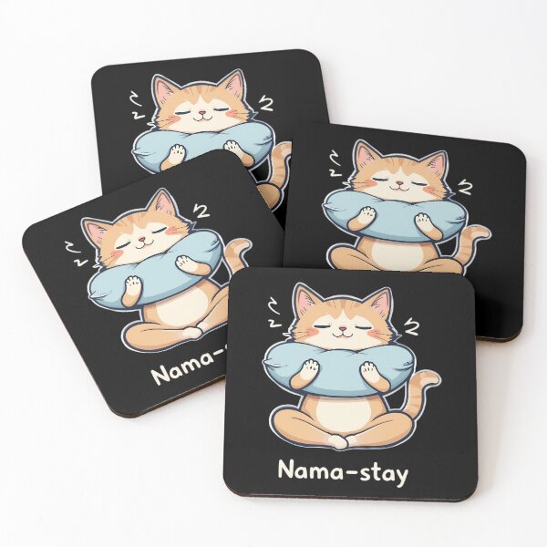 Item preview, Nama-stay Cat Yoga Pillow designed and sold by IndulgentBob.