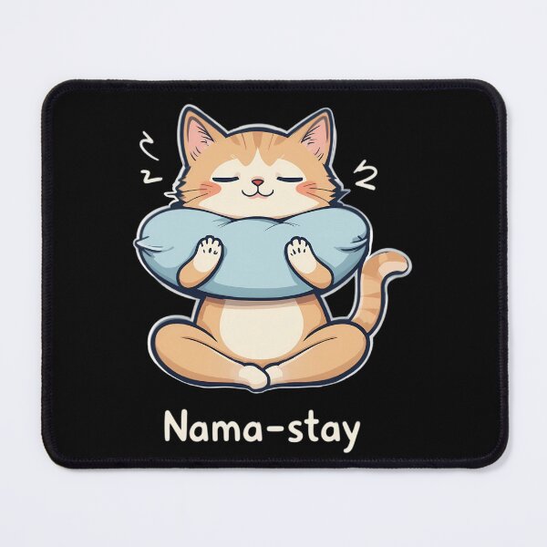 Item preview, Nama-stay Cat Yoga Pillow designed and sold by IndulgentBob.