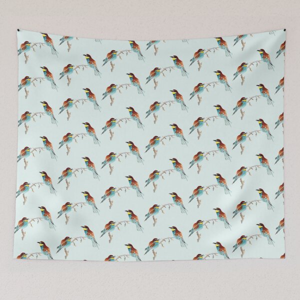 Item preview, Colorful Bee-Eaters Minimalist Bird Art designed and sold by PinkRhinoArt.