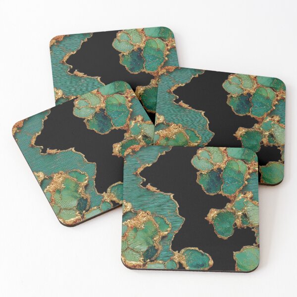 Item preview, Abstract Emerald and Gold Geode Texture Design designed and sold by TheOctopusRage.