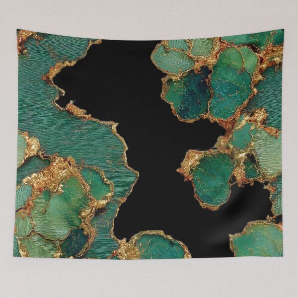 Item preview, Abstract Emerald and Gold Geode Texture Design designed and sold by TheOctopusRage.