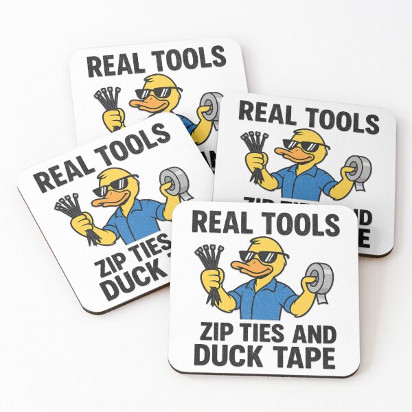 Item preview, Real Tools Zip Ties And Duck Tape Funny Duct Tape Mechanic Cool Duck Yellow Duck Garage Automotive Racing Car Tuner Tool Box designed and sold by CarantinedChaos.