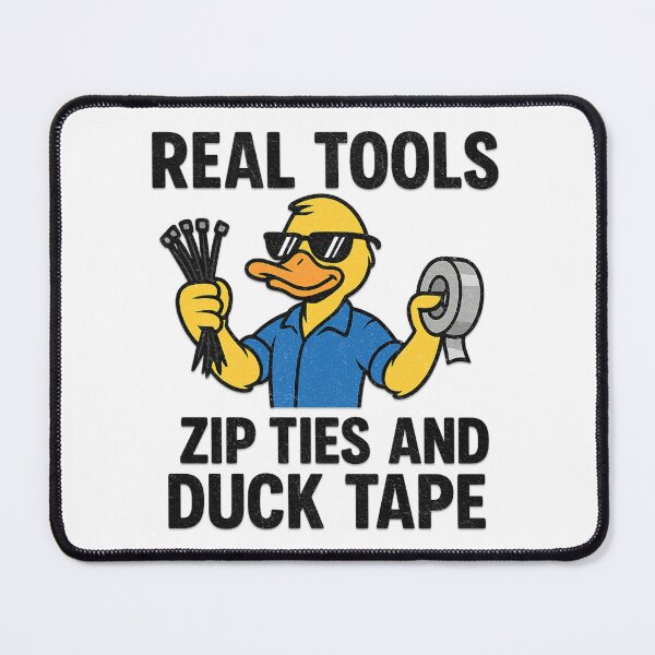 Item preview, Real Tools Zip Ties And Duck Tape Funny Duct Tape Mechanic Cool Duck Yellow Duck Garage Automotive Racing Car Tuner Tool Box designed and sold by CarantinedChaos.