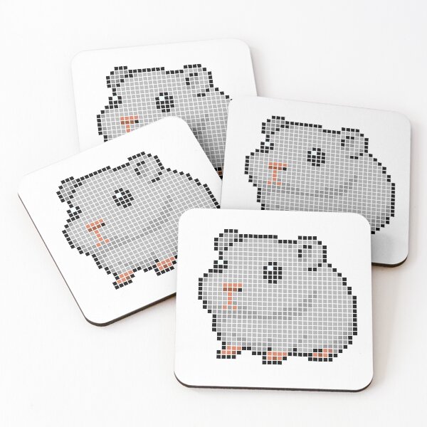 Item preview, Pixeled guinea pig (silver) designed and sold by Brain Fart Buffet.
