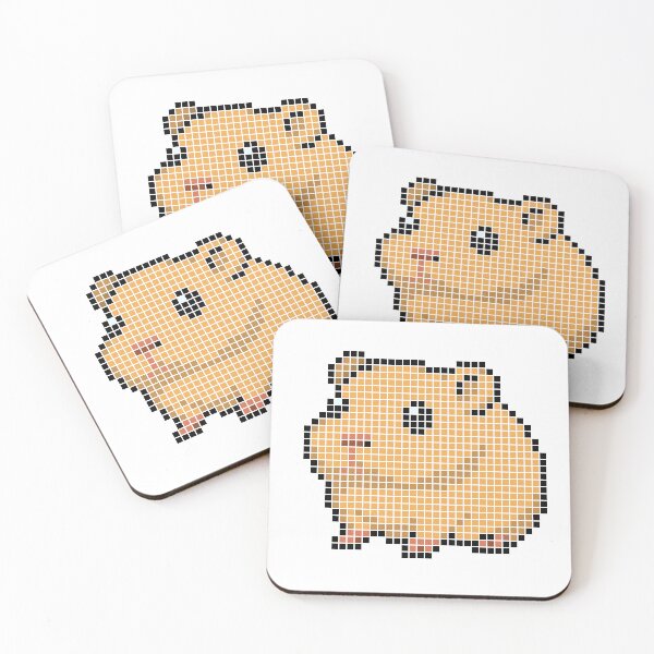 Artikelvorschau, Gepixeltes Meerschweinchen (Gold) entworfen und verkauft von Brain Fart Buffet.