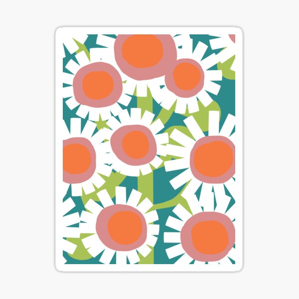 Item preview, Iconic Modern Garden in Green, Pumpkin Orange and Dusty Pink  designed and sold by Deutschic.
