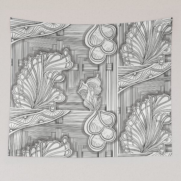 Item preview, Zentangle Drawing Black and White designed and sold by HydrangeaDelMar.