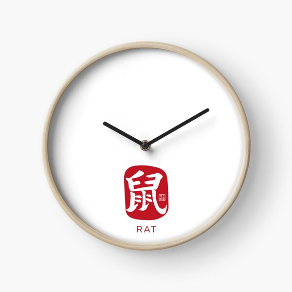 Item preview, Rat 鼠 - Chinese Zodiac Calligraphy Character with English (Red on White) designed and sold by STUDIO-72.