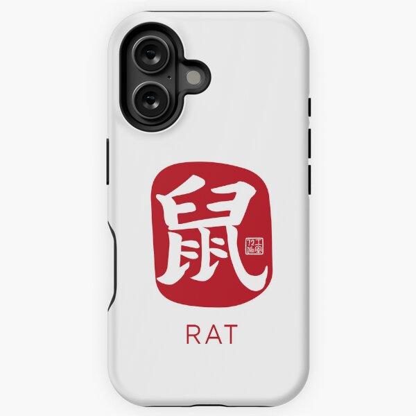 Item preview, Rat 鼠 - Chinese Zodiac Calligraphy Character with English (Red on White) designed and sold by STUDIO-72.