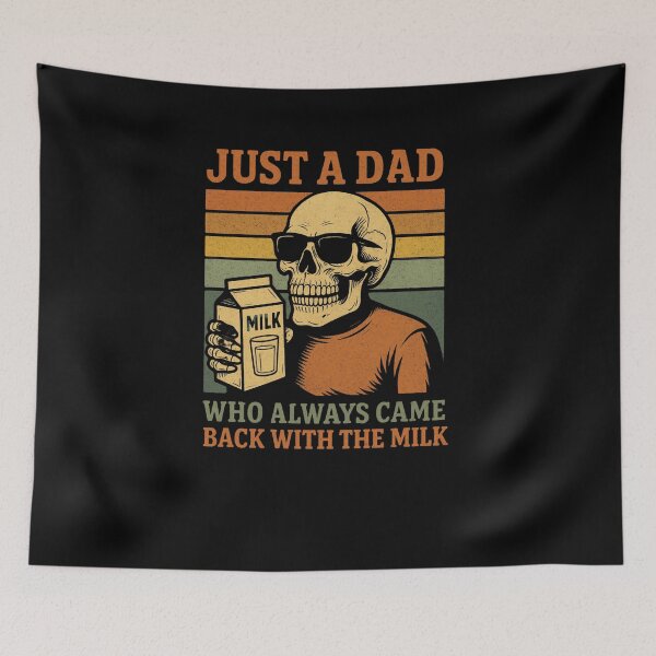 Item preview, Just A Dad Who Always Came Back With The Milk,Retro Dad,Funny Dad,Dad Joke,Skeleton Fatherhood ,Father's Day Gift  designed and sold by Orvista.