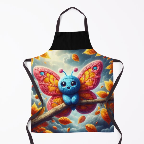 Item preview, Smiling Knitted Butterfly in Autumn Forest designed and sold by EmeraldeaArt.