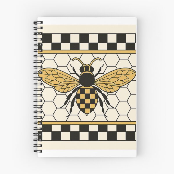 Item preview, Vintage Bee Illustration with Checkerboard Frame designed and sold by weirdfishes123.