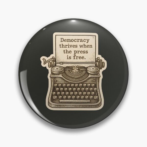 Item preview, Democracy Thrives When The Press Is Free Vintage Journalism First Amendment designed and sold by thecatcouch.