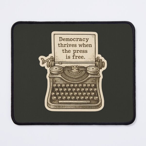 Item preview, Democracy Thrives When The Press Is Free Vintage Journalism First Amendment designed and sold by thecatcouch.