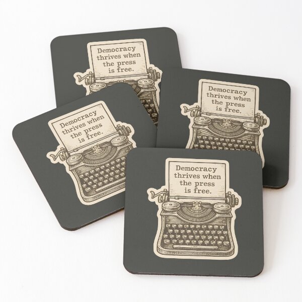Item preview, Democracy Thrives When The Press Is Free Vintage Journalism First Amendment designed and sold by thecatcouch.