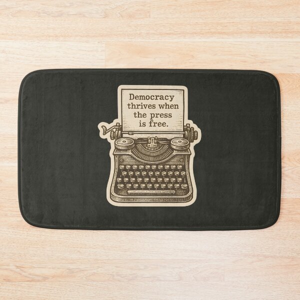 Item preview, Democracy Thrives When The Press Is Free Vintage Journalism First Amendment designed and sold by thecatcouch.