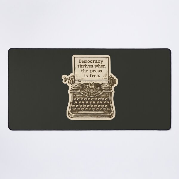 Item preview, Democracy Thrives When The Press Is Free Vintage Journalism First Amendment designed and sold by thecatcouch.
