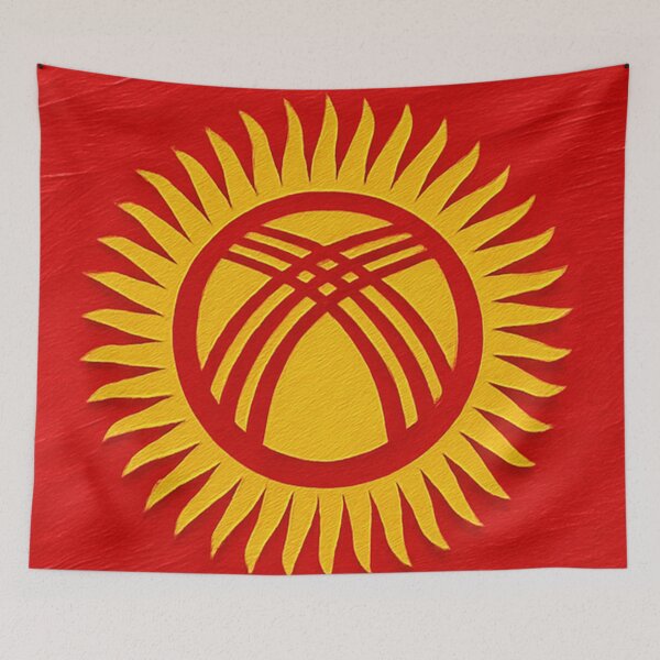 Item preview, Kyrgyzstan Flag – Brushstroke Texture Art designed and sold by PrometheusStyle.