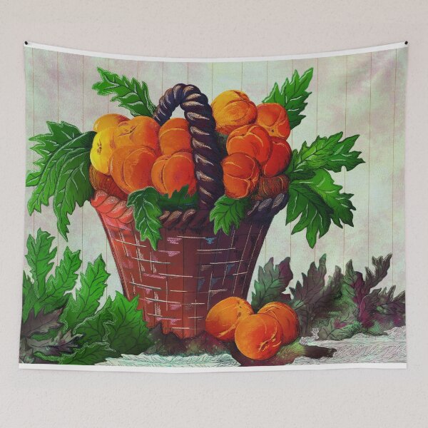 Item preview, The Harvest - Basket of peaches from the garden designed and sold by 141Gifts.
